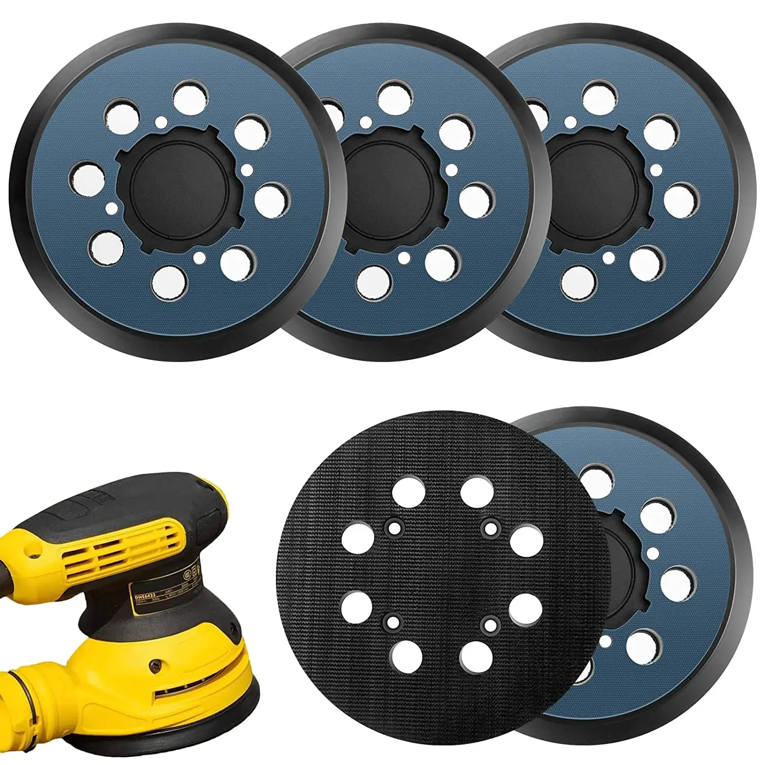 5pcs-orbital-sander-backing-plate-125mm-replacement-sanding-pads-5-inch-8-hole-hook-and-loop-for-dwe6423-n329079-dwe6421-6421k