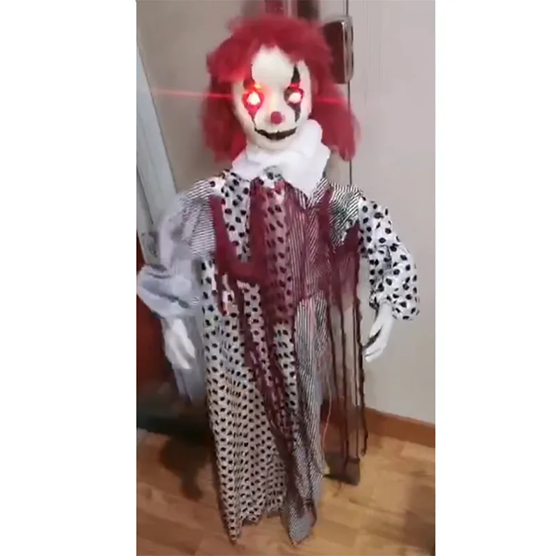

Halloween decoration haunted house scene arrangement, clown hanging ghosts hanging ghosts, party decorations