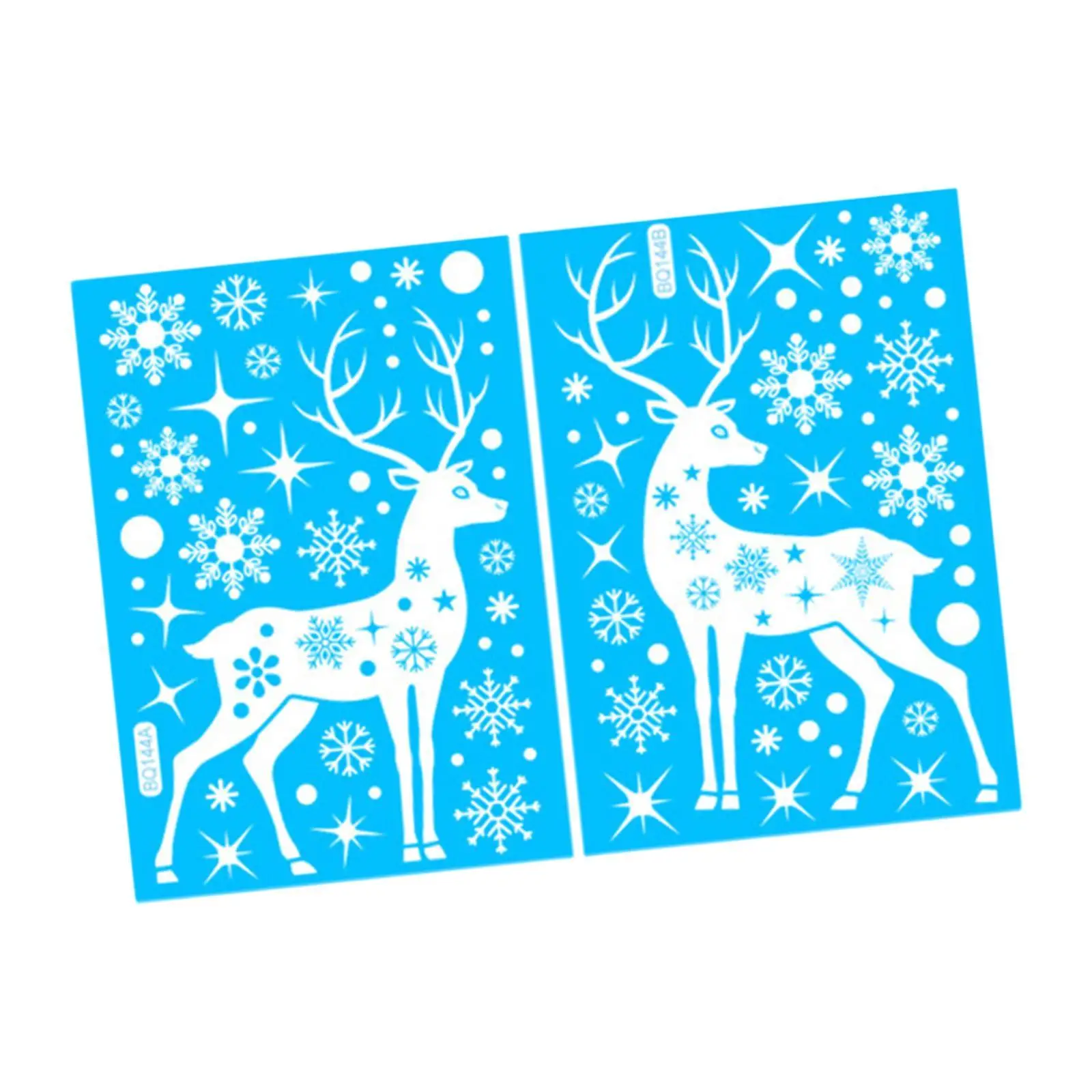 2Pcs Reindeer Christmas Window Stickers Elk PVC Easy Installation Static Cling Decals for Indoor Party Supplies Home Shop Winter
