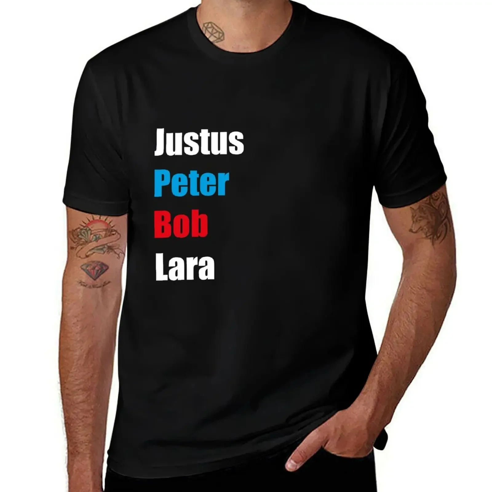 

 Justus, Peter, Bob & amp; Lara T-Shirt Luxury man plus size clothes blue archive boys whites Men's t-shirt