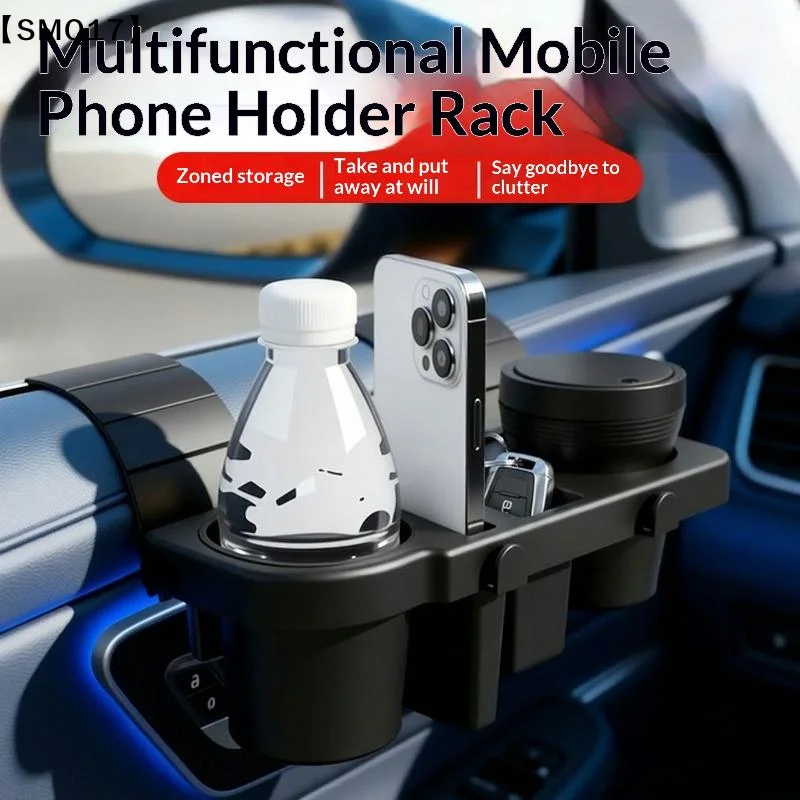 Portable Car Door Cup Holder Car Window Multifunctional Storage Organizer Cell Phone Storage Box Cup Holder Hanging Hooks【SMQ】