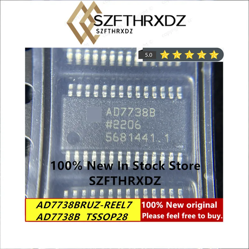 

100% NEW ORIGINAL AD7738BRUZ-REEL7 TSSOP-28 AD7738B TSSOP28 Analog-to-digital converter ADC 8-ch fast 24-bit adc i.c.