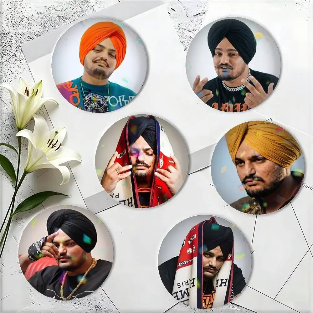 Insignias Redondas Personalizadas de Rapper Sidhu M-Mooses Wala de 25, 32, 44, 58 y 75 mm, Broches, Accesorios, Regalo