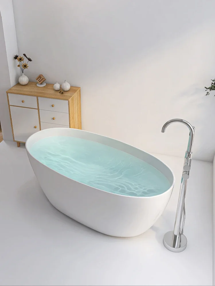 Home acrylic bathtub, independent oval single and double 1.2-1.7 meter bathtub