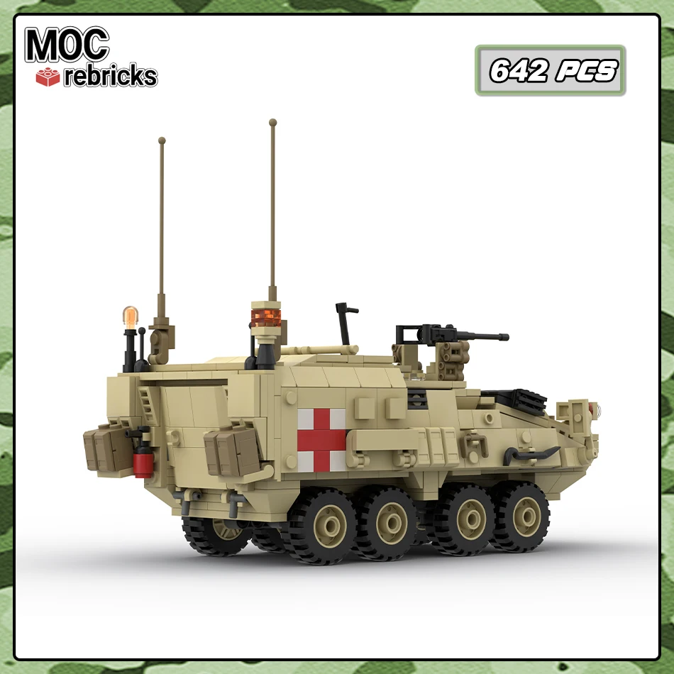 Stryker M1133 Medical Rescue Vehicle Building Blocks Advanced Bricks Infantry Armored Car Model Educational Toys Kids Xmas Gift