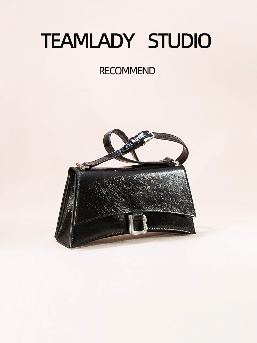 

Tlady Leather Tote Bag Women's Hourglass Bag French Bread Underarm Bag Cra Pattern Retro High-End Sensation Faion Trend
