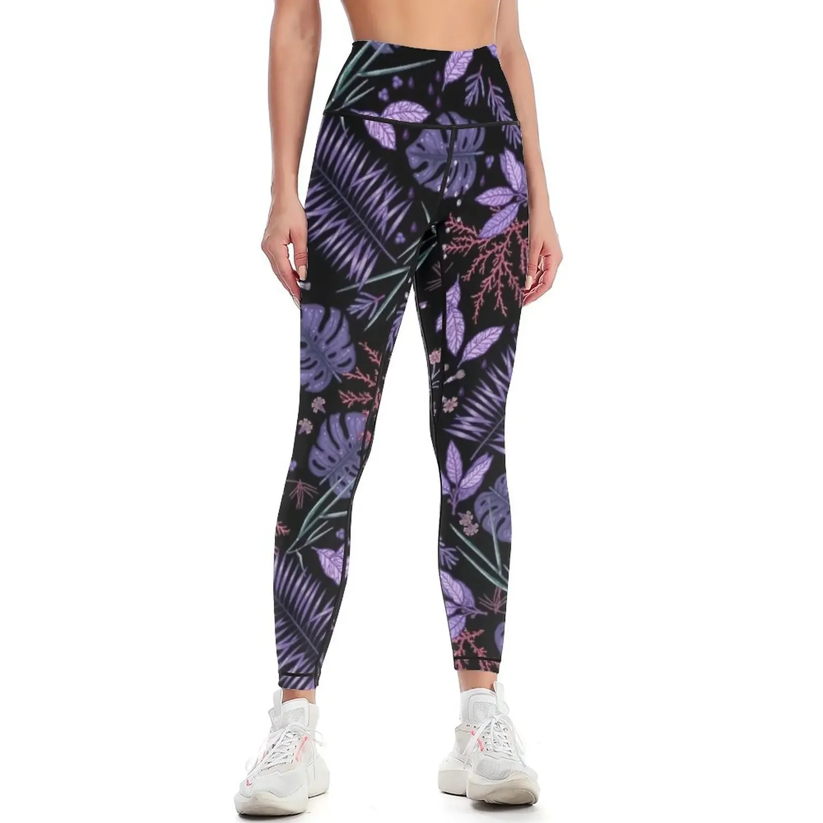 Purple summer garden Leggings sportswear gym Jogger pants Women's fitness gym pants Womens Leggings