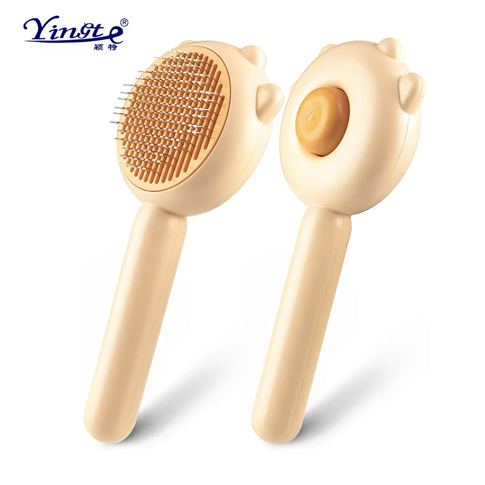 

Pet Grooming Brush Hair Cleaner Comb Easy Removes Tangles Loose Hair For Short Or Long Hair Cats And Dogs One Click Cleaning