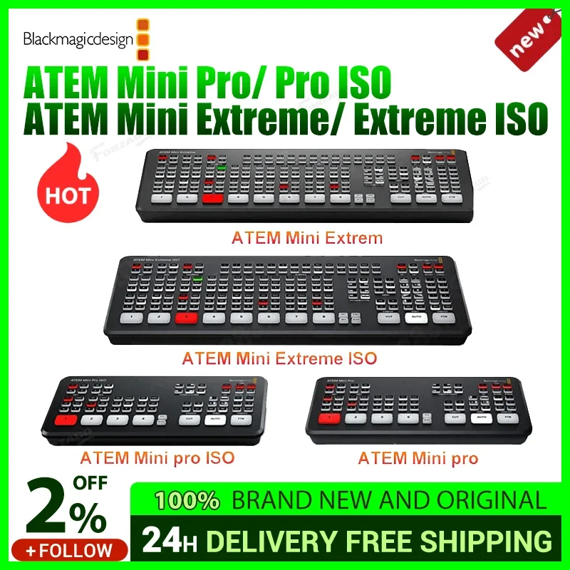 Blackmagic Design ATEM Mini Pro ATEM Extreme ISO SDI Pro ISO Television Studio HD8 ISO Live Stream Switcher Multi-view Recording