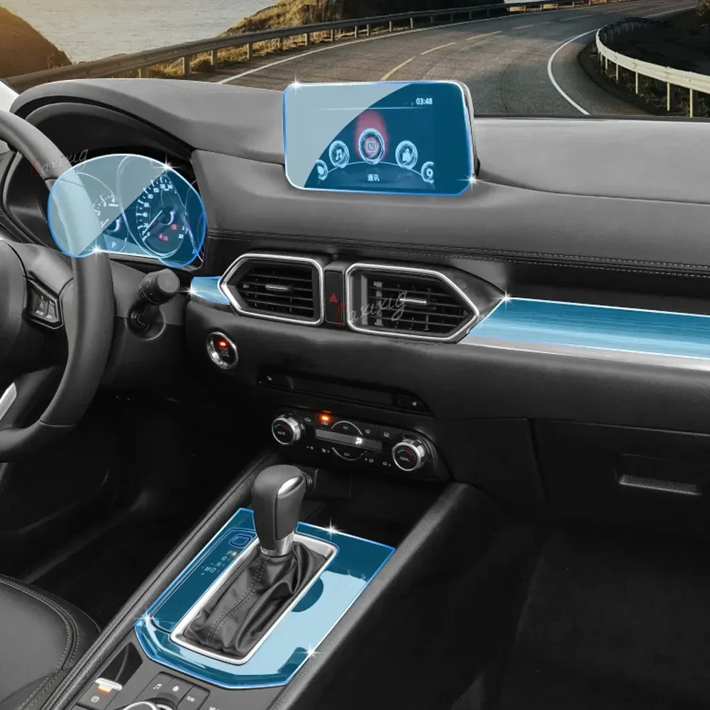 TChancelier Film pour Mazda CX5 CX-5 2017-2023 Autocollant intérieur de voiture Console centrale Gear Écran tactile Prada conseil Porte Fenêtres Panneau de levage