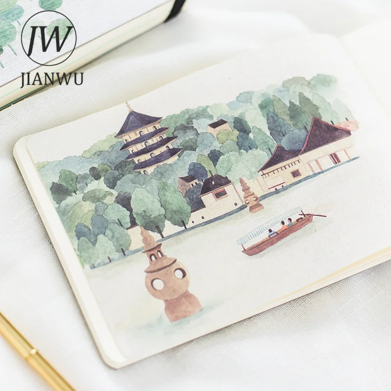 Imagem -04 - Jianwu-hangzhou Paisagismo Material Colagem Notebook Creative Faça Você Mesmo Journal Suprimentos Estudantis Papelaria a5