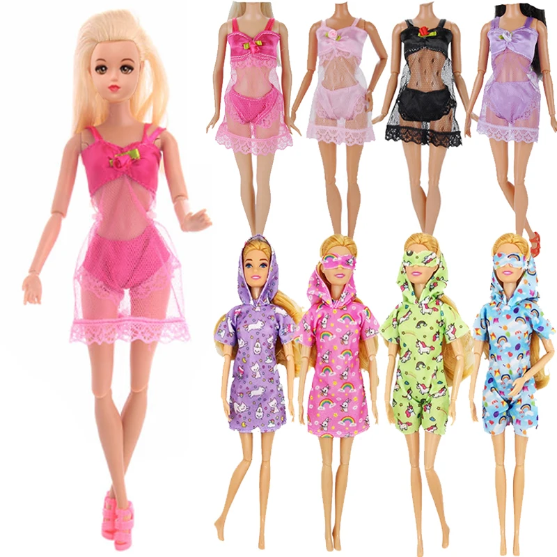 4Sets/Pack Doll Clothes, Pajamas, Cute Style With Night Patch Attractive Style, 3pcs/Set Handmade Doll Accessories Toys
