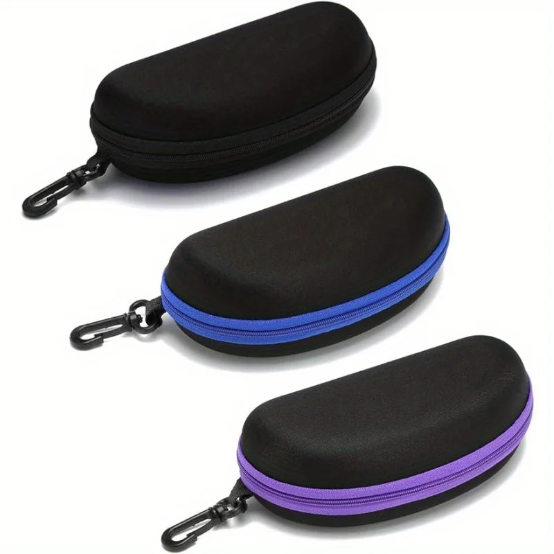 

Wholesale hard EVA sunglasses case zipper protective box with carabiner portable durable unisex eyewear case for daily storage