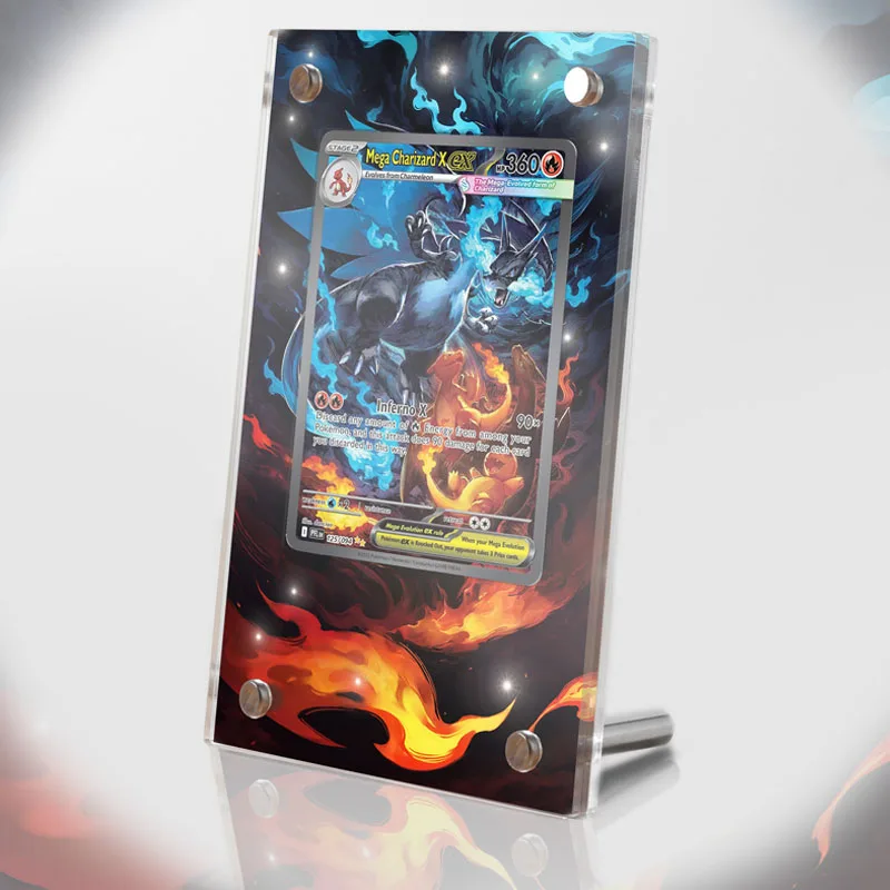 New Pocket Monster Card Display Stand Charizard Keldeo Corbeau Carmine Game Collection Card Display Stand DIY Acrylic Toy Gift