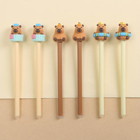 3 Pcs/lot 0.5mm Kawaii Capybara Gel Pens Signature Pen School Office Writing Supplies Gift Stationery Art Deco Pens