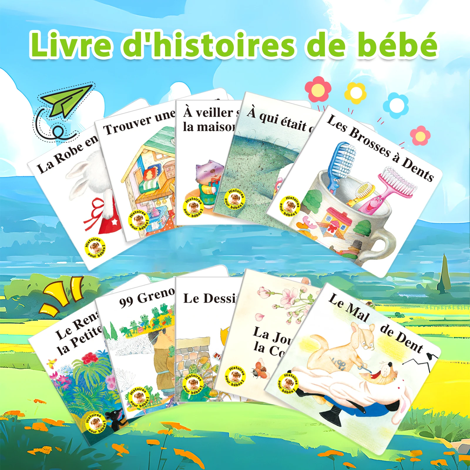 Ten colorful French storybooks—engaging picture books that serve as ideal early education resources.