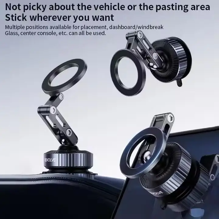 Universal Magnetic Car Mount Phone Holder Folding 360° Rotation Vacuum Adsorption Strong Suction Holder For IPhone16-12 Series