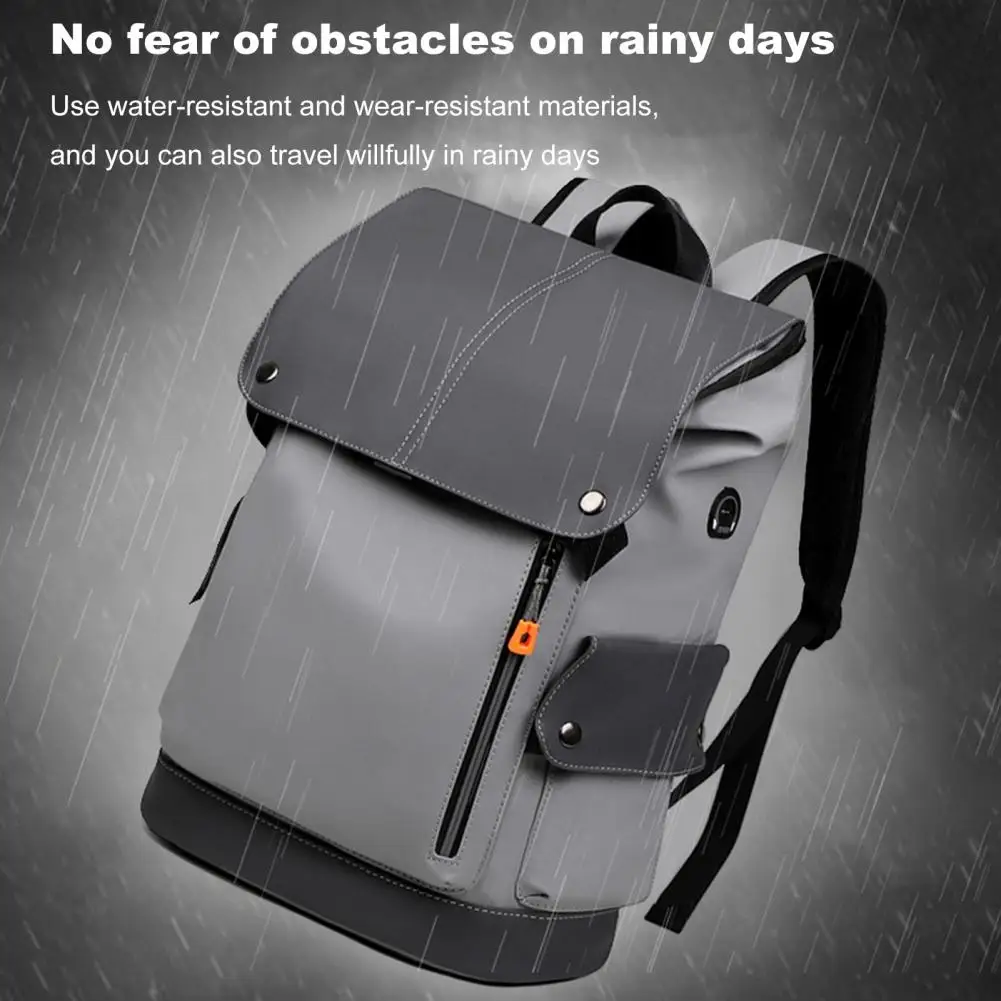 Capacity Laptop Bag Capacity Travel Backpack with Multi Pockets Earphone Usb Charging Holes Waterproof Design for Business