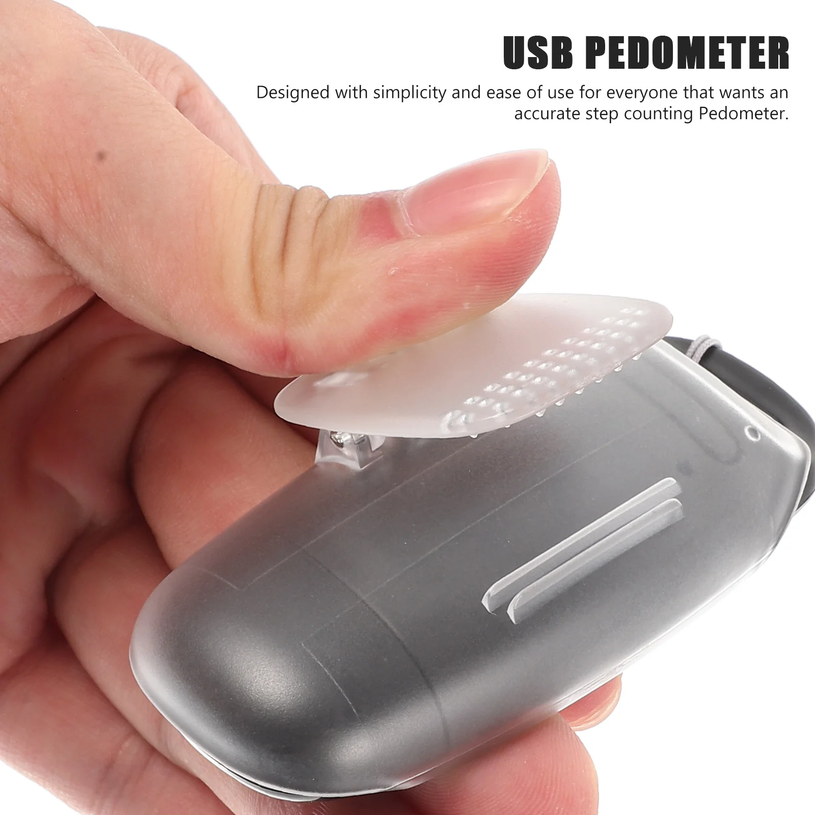 

Durable Clip-on Pedometer Rechargeable Small Plastic ABS Material Clear Screen Display Easy Operation Step Counter for Fitness