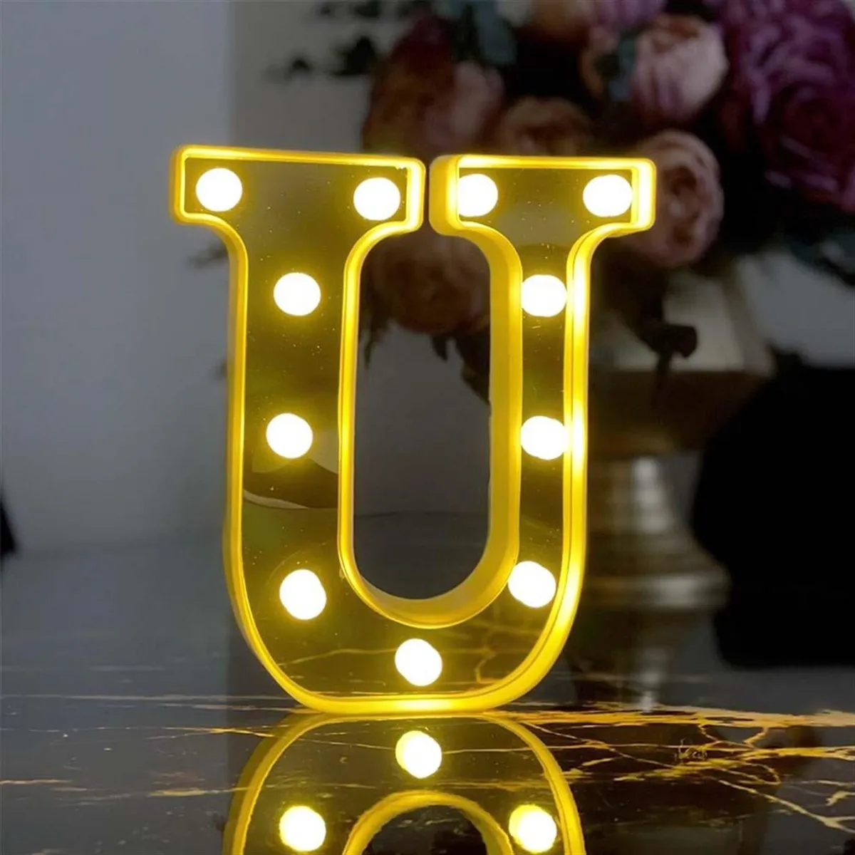 Decorative Led Illuminated 3d Letter U Big Size Organization Birthday, Marriage Proposal, Celebration