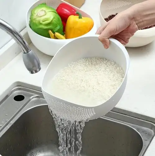 Rice Washer Drainage Basket Kitchen Supplies Household Multifunctional Basin Vegetable And Vegetable Washing Kitchen Basket Tool