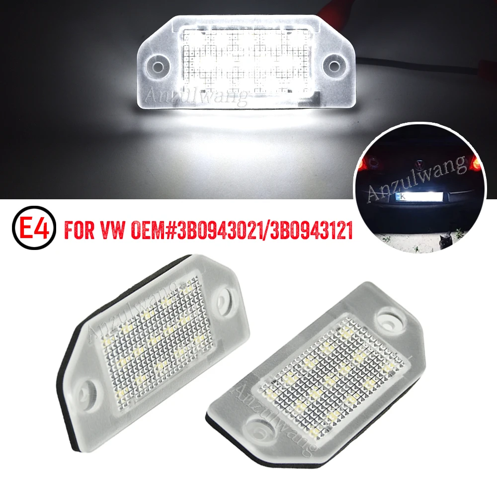 LED License Number Plate Lamps For VW Passat B5 Pre-facelift 1997-2000 Built-in Canbus No Error 2PCS 12V White Plate Lights