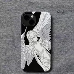 Custodia per telefono Clmj Beautiful Angel per iPhone 13 12 Mini 11 14 Pro Max 15 Plus Se 2020 XR X XS 7 8 custodia per telefono in Silicone custodia per iPhone