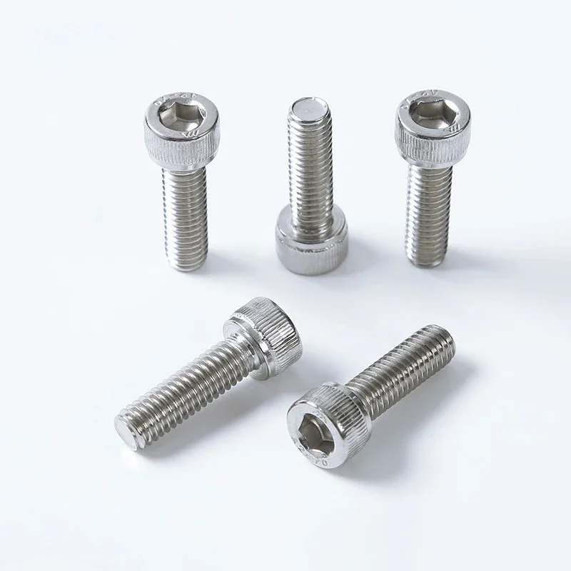 2pcs Hex Socket Bolt Screw M3 M4 M5 M6 M8 304 Stainless Steel Grade 12.9 DIN912 Hexagon Head Cap Allen