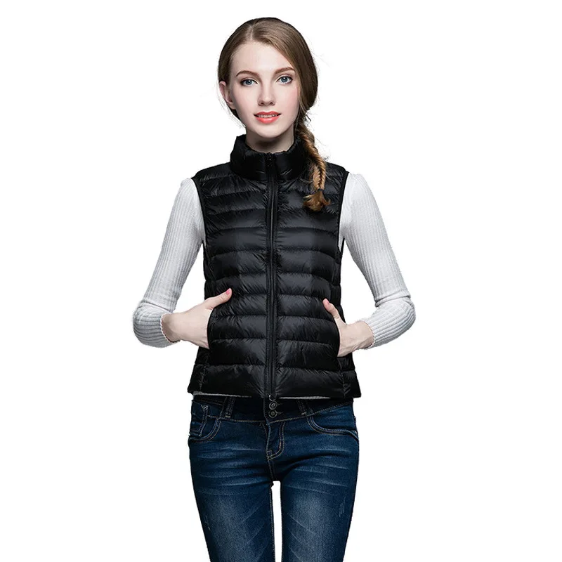 Women Sleeveless Vest Jackets Winter Fashion Male Cotton-Padded Vest Coats women Stand Collar Warm Waistcoats Clothing