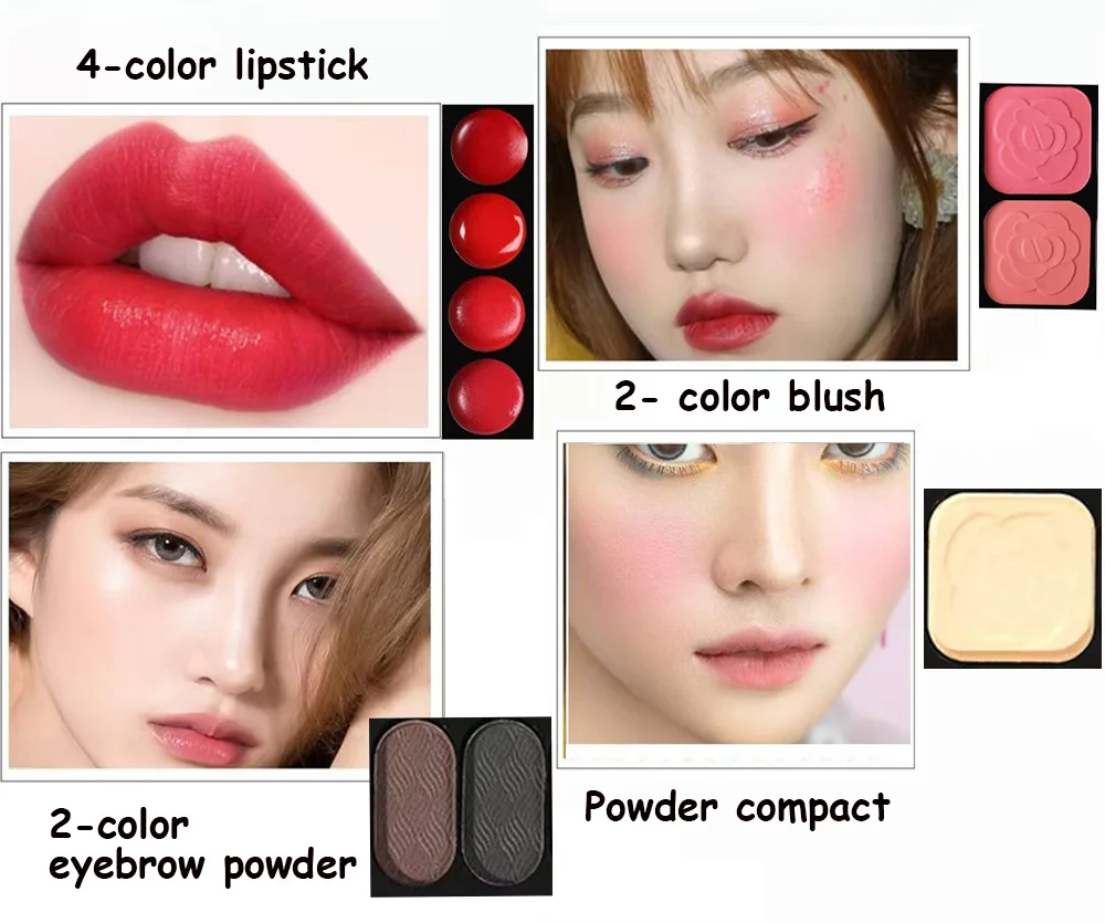Eyeshadow Palette Eye Makeup Lip Gloss Lipstick eyebrow powder Face Base Foundation Compact Concealer Makeup Cosmetics Set