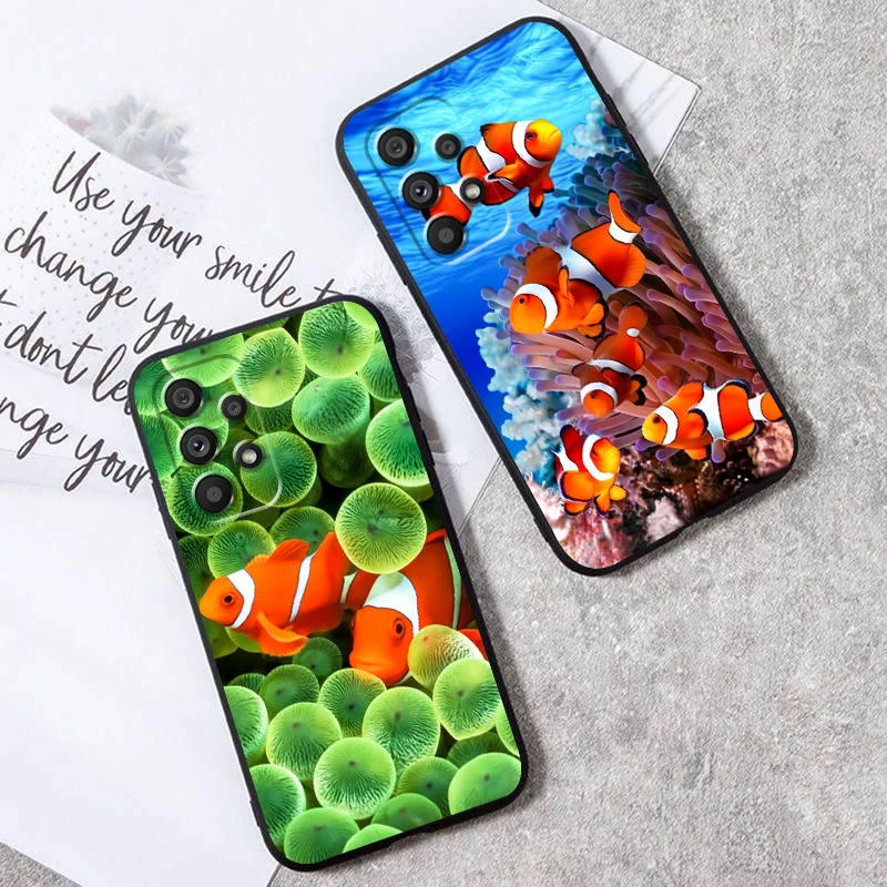 Landscape Fish Sea Turtle Animal For Samsung Note 20 10 Ultra Plus A31 A14 A12 A70 A34 A25 A04 A05 A15 A24 5G Black TPU