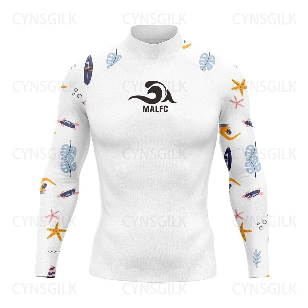 MALFC Rash guard for men Surfing Clothes Swimsuit Rashguard Surf Wear UPF 50 Water Sport Long Sleeve T-shirt Swimwear snorkeling