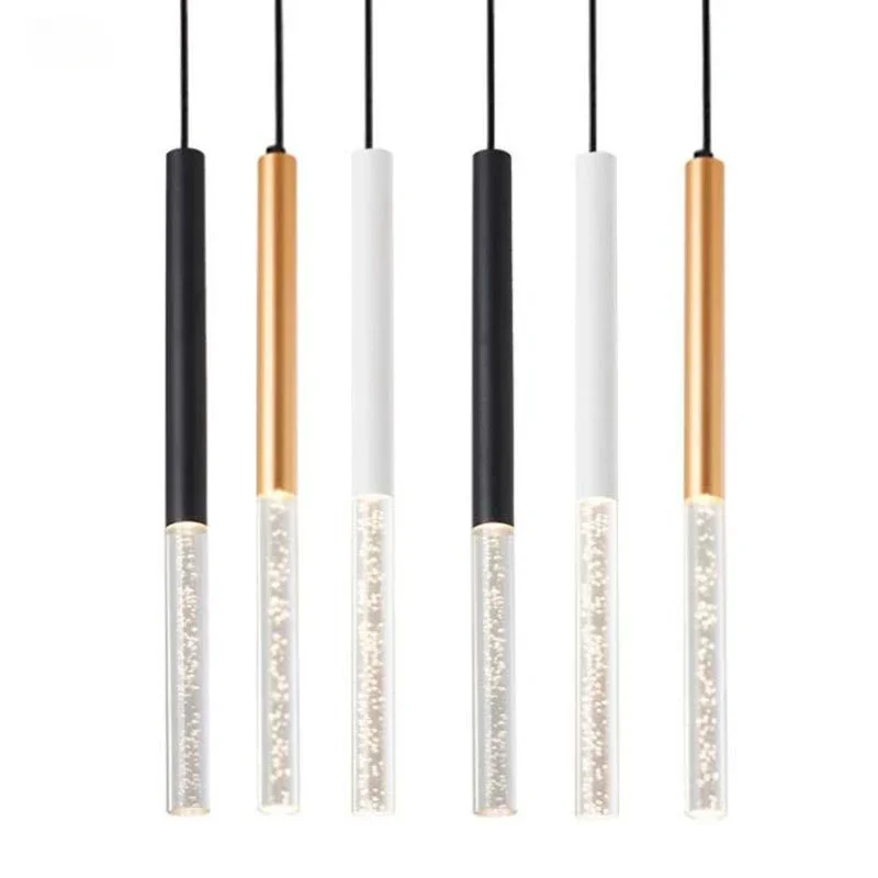 

Bright LED spotlights, bubble tube, cylindrical chandelier, acrylic chandelier, creative restaurant, bedroom bar