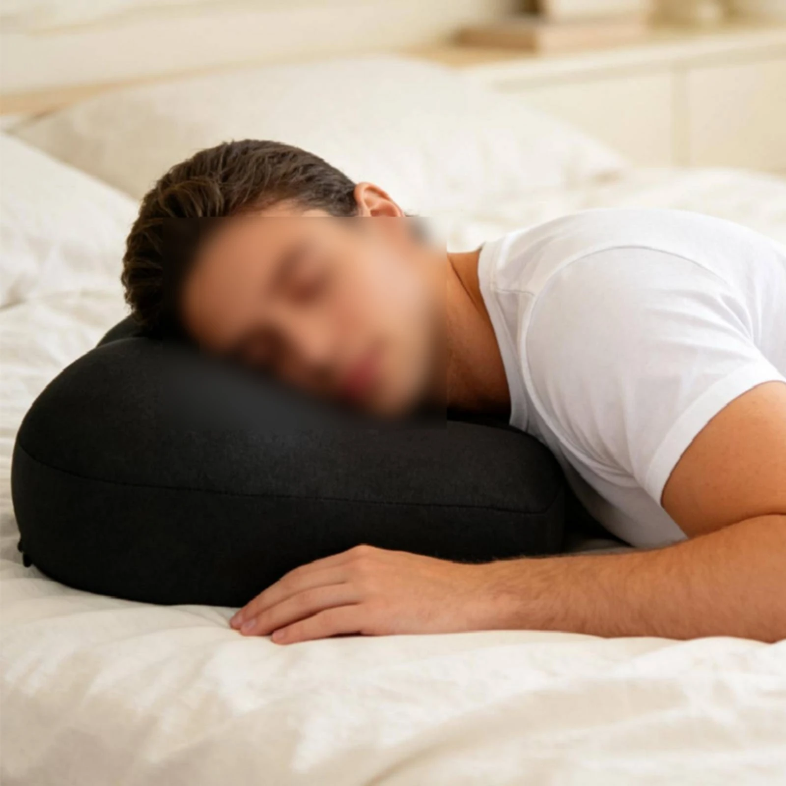 Prone Sleeping Pillow High-Resilience Hip-Shaped Pillow Textile Cover Supportive for Sofa