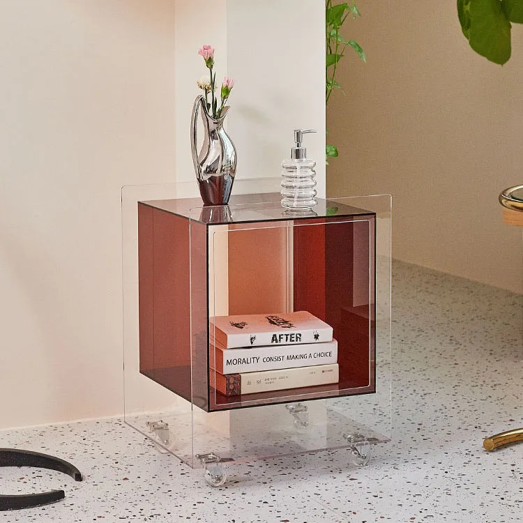 

Простая стойка для журналов на заказ, украшение комнаты, прозрачная акриловая прикроватная тумбочка для спальни, тумбочка