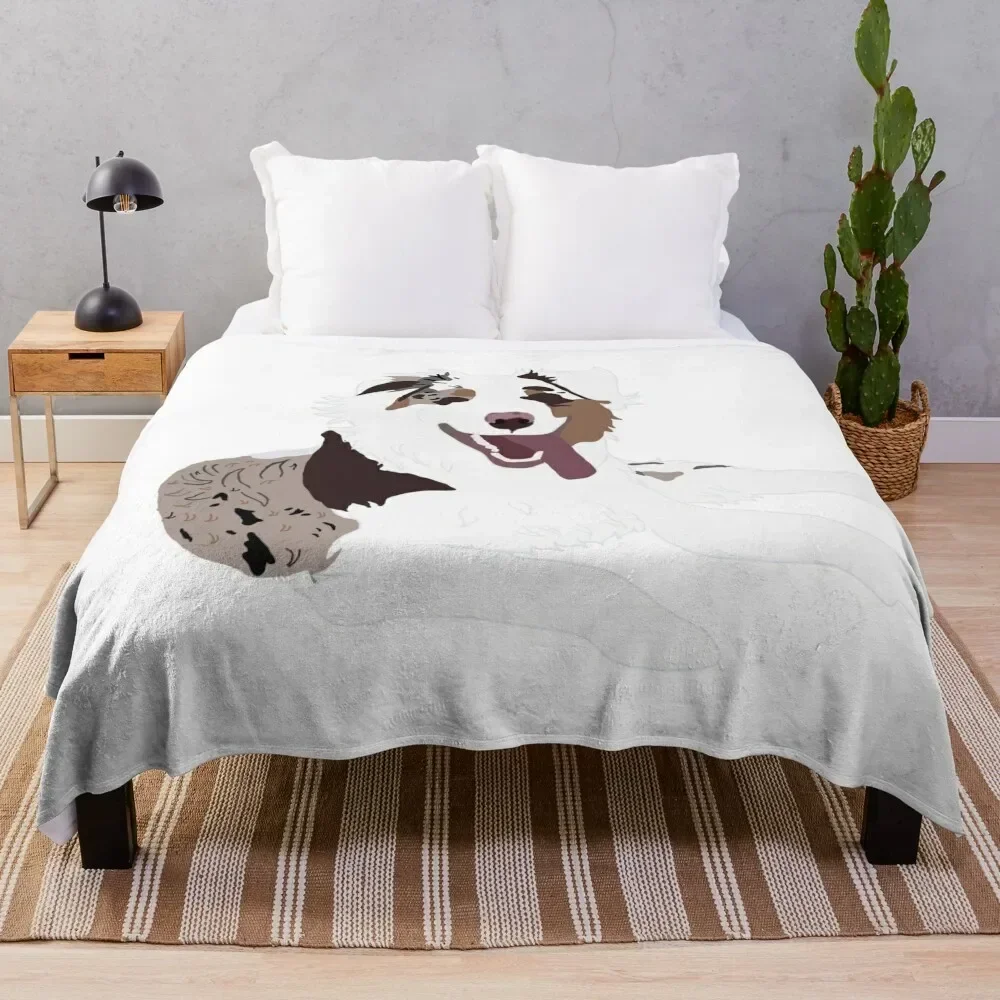 

Red Merle Austrailian Shepherd Throw Blanket Loose Summer Beddings Heavy Luxury Brand Blankets