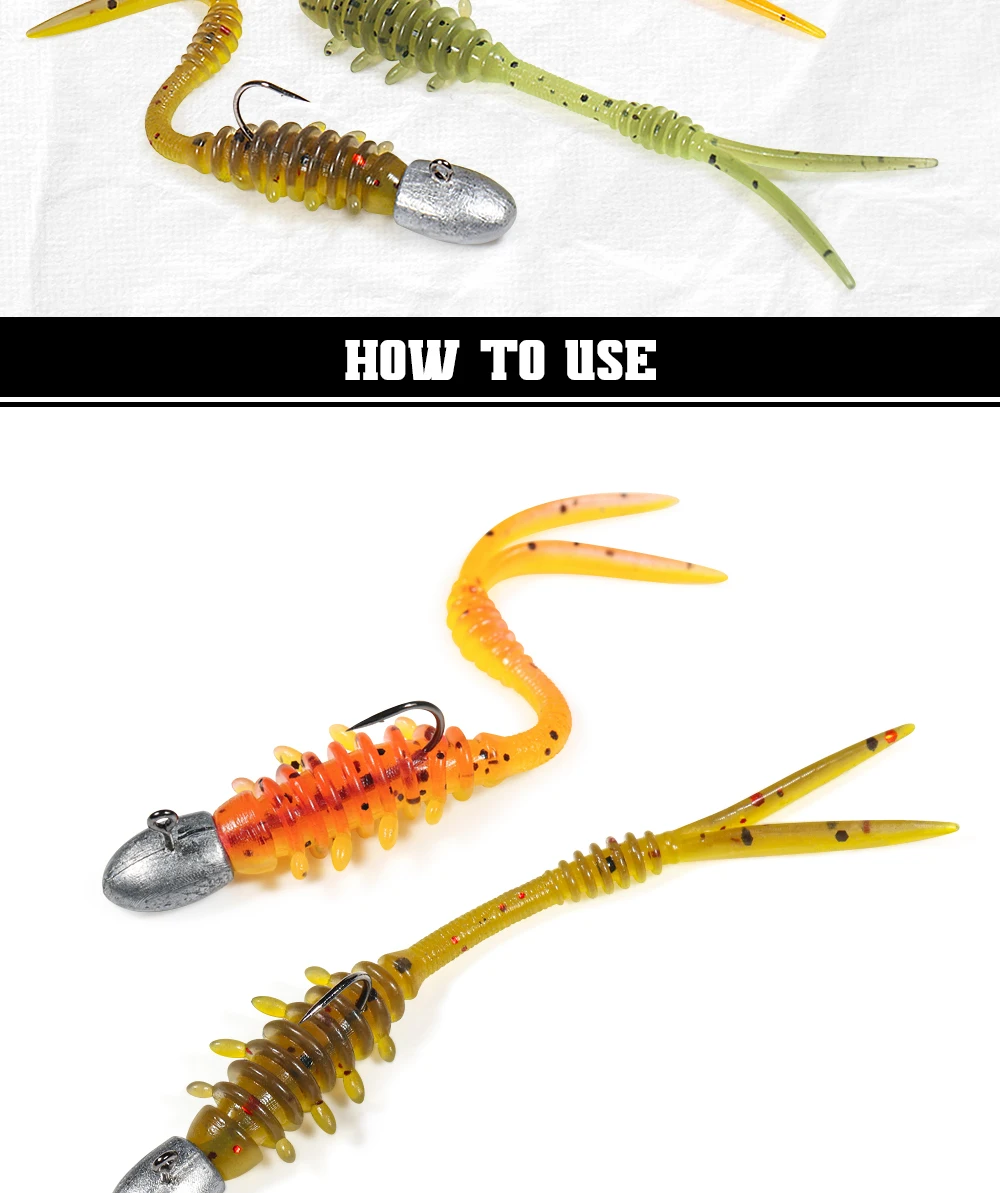 RoseWood Split Tail Ajing Wurm-Angelköder, 55 mm, 0,3 g, TPR, weicher Köder, leichtes Spiel, doppelte Farbe, künstlicher Kunststoff, Rockfish Tackle – Detail 7