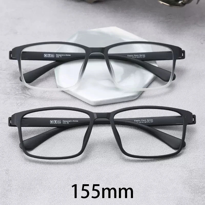 

Zerosun 155mm Oversized Myopia Glasses Male Women -150 200 250 TR90 Eyeglsses Frame Men Black No Screw 9g Wide Spectacles Big