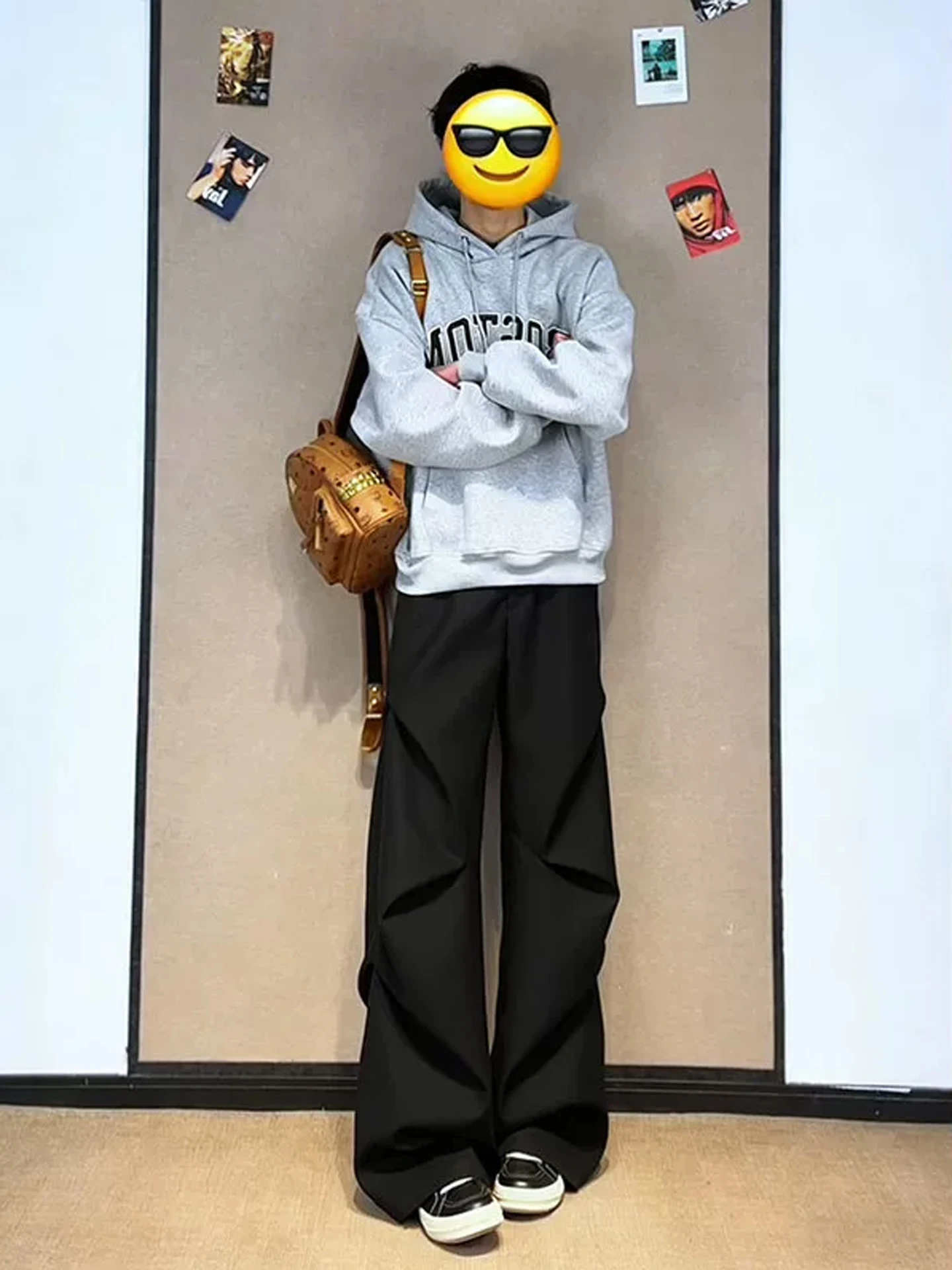 

Bla Bell Bot Trousers Men's Autumn Winter Casual Fce Wide Leg Comfortable Pants High Waist Zipper Fly Straight Leg Jeans