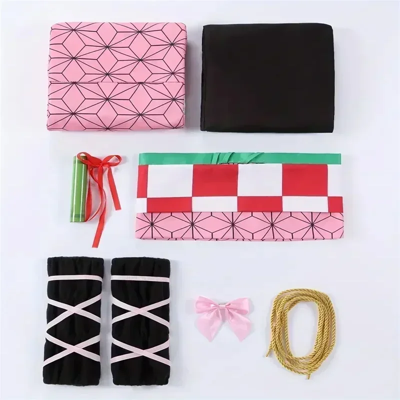 CosplayAnime Nezuko Cosplay Kamado Nezuko Cosplay Costume Nezuko Wig Props Uniform For Adult Kids Halloween Carnival Party Comic