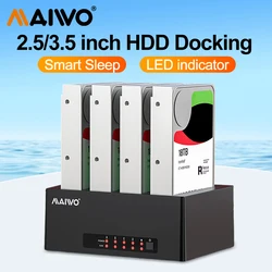 MAIWO-Hard Drive Docking Station, 4 Bay SATA para USB 3.0, HDD, SSD, 2.5 