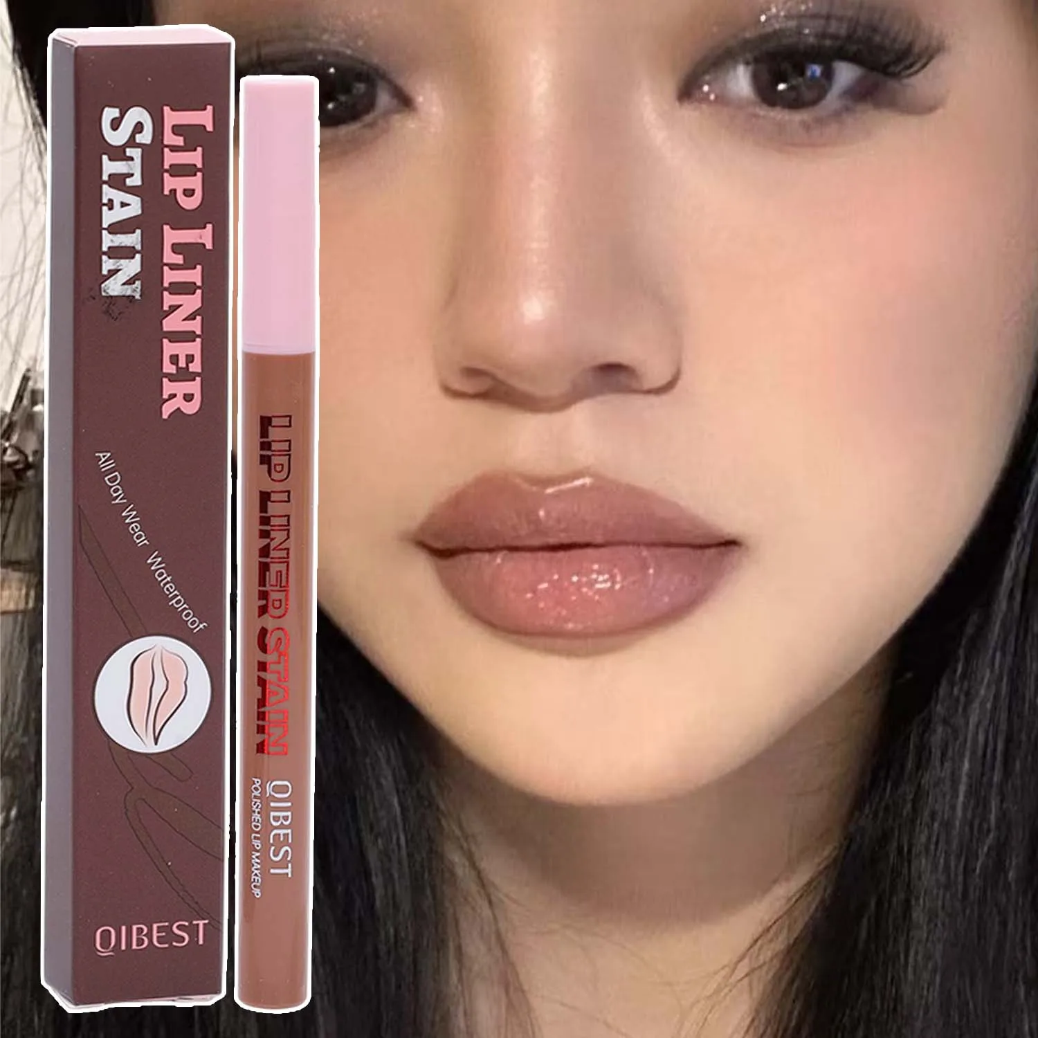 液体マットリップライナーペンシル防水持続口紅ペン速乾性非粘着カップリップライナーアウトライン唇輪郭メイクアップ