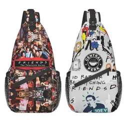 Mochila Retro Vintage Friends Collage Sling Crossbody para hombre, bolso de hombro de pecho personalizado clásico para espectáculo de TV, mochila de viaje