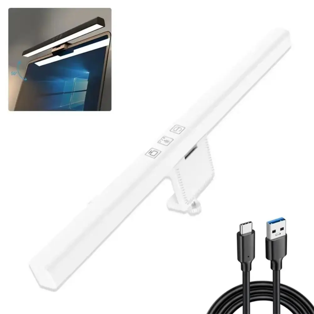

Eyes Protection Computer Screen Light Bar Stepless Dimming USB Powered Screen Hanging Light No Screen Glare 3 Color Modes