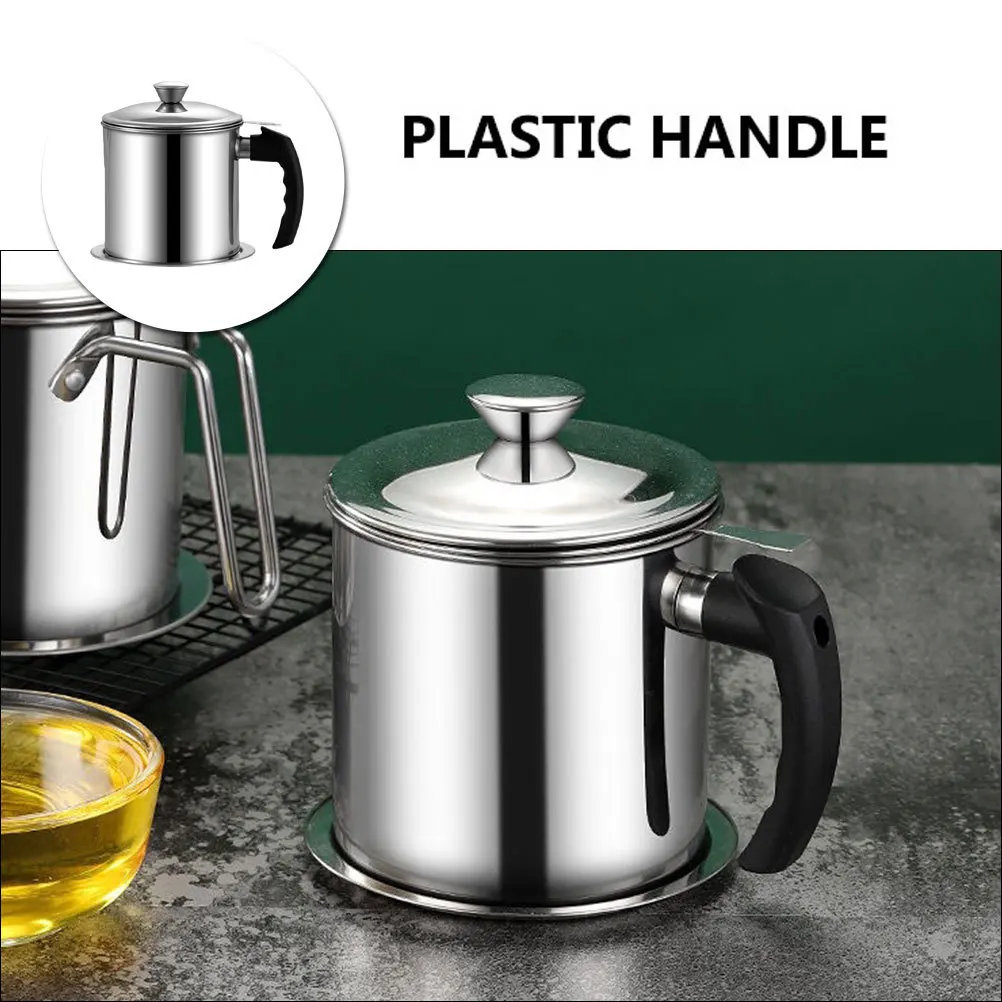 

UTHCLO Stainless Steel Oil Bottle 1.3L Leakproof Kitchen Cooking Oil Container with Strainer Odorless Canister