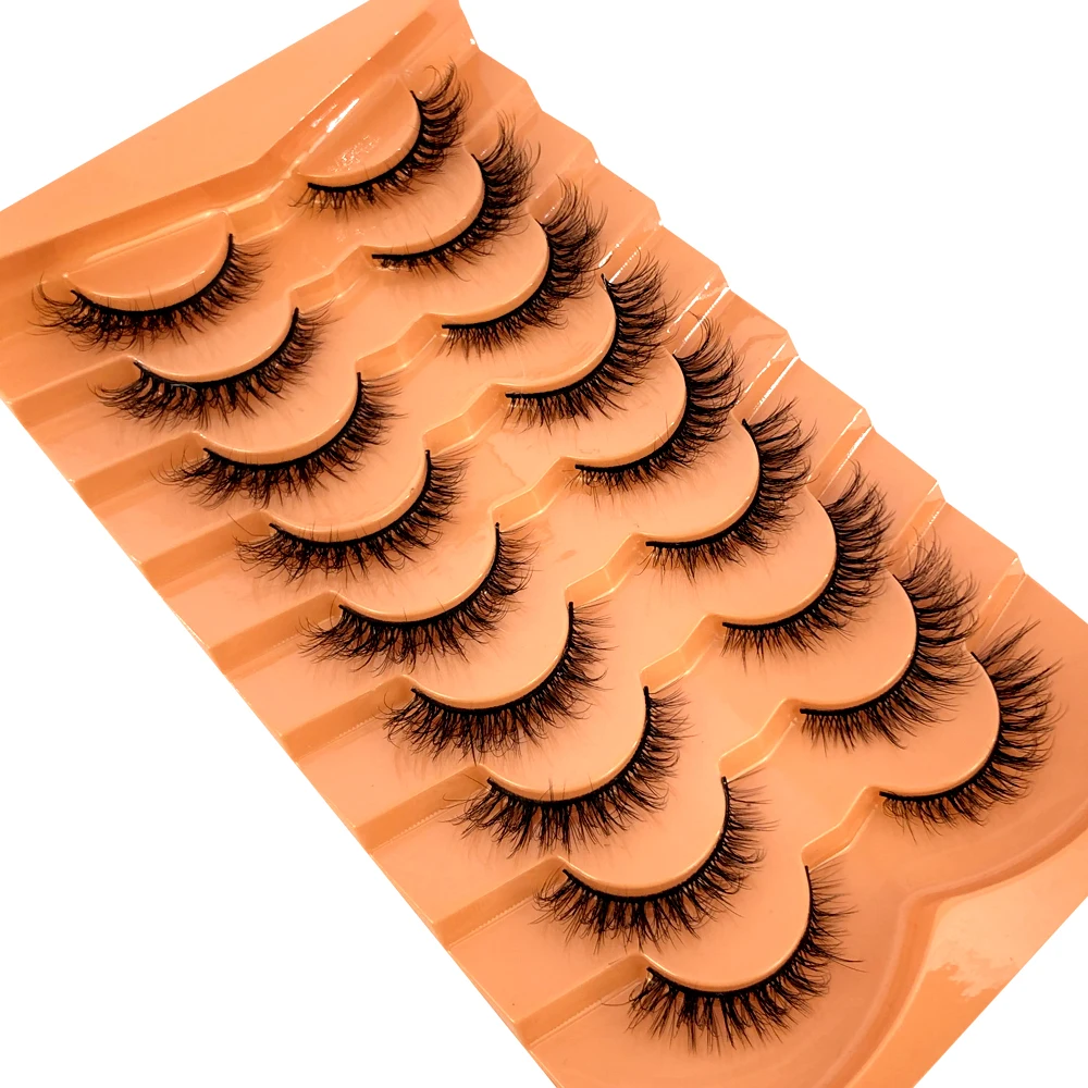 Nerz-Wimpern Flauschige Katzenaugen-Wimpern Wispy 6D Volumen Künstliche Wimpern Wie Extensions Aussehend Dicke Weiche Lockige Falsche Wimpern 9 Paare – Detail 3