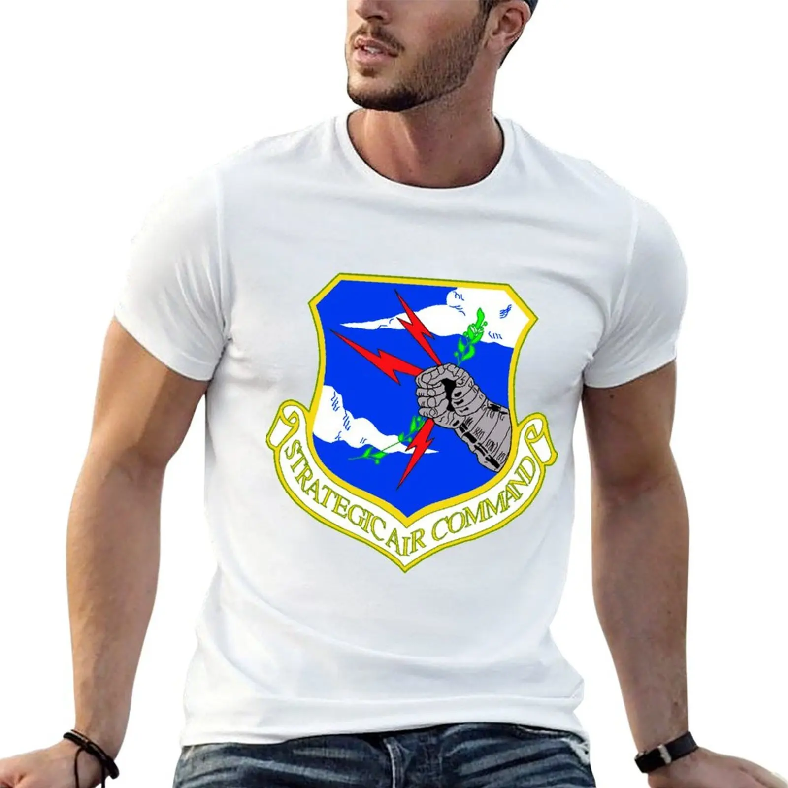 Strategic Air Command Crest Alternate Version T-Shirt luxury t-shirt summer clothes slim fit t shirts for men