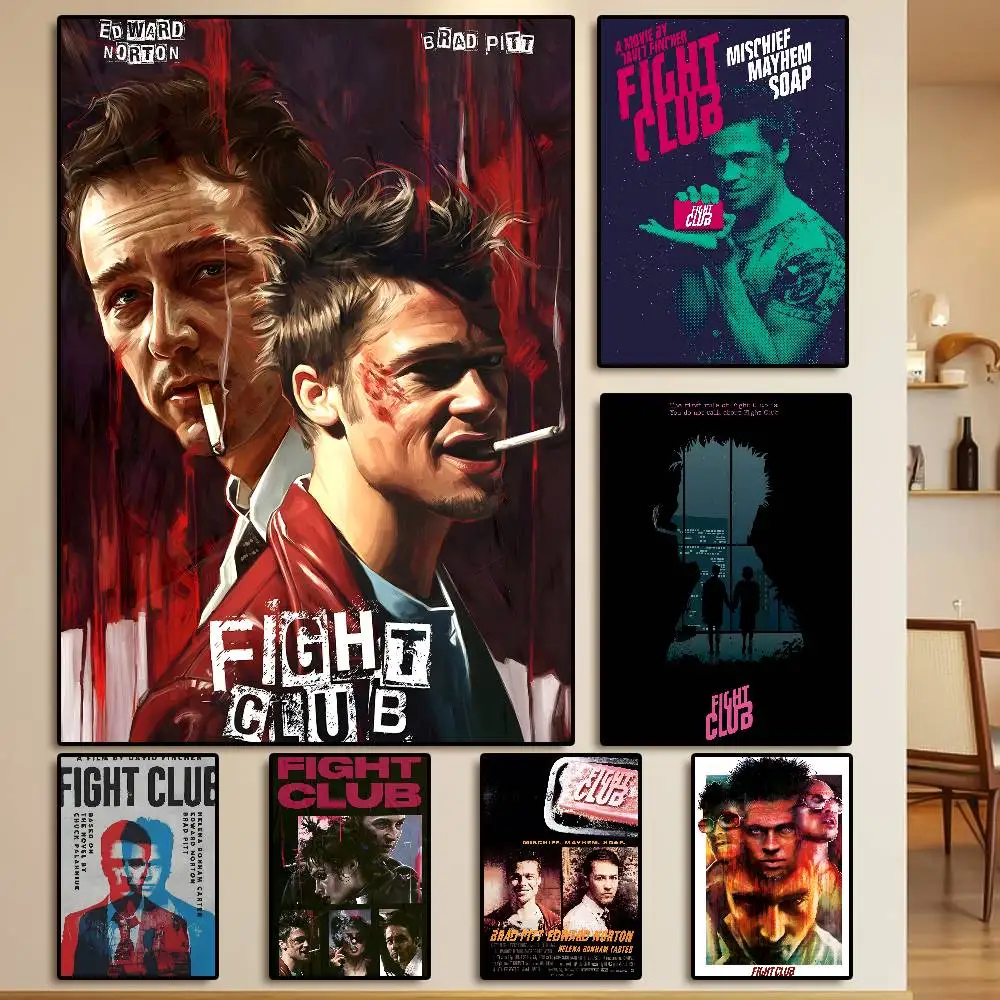 Плакат F-Fight Club HD Art Sticky Wall Водонепроницаемый Домашняя Гостиная Спальня Бар Эстетическое Украшение