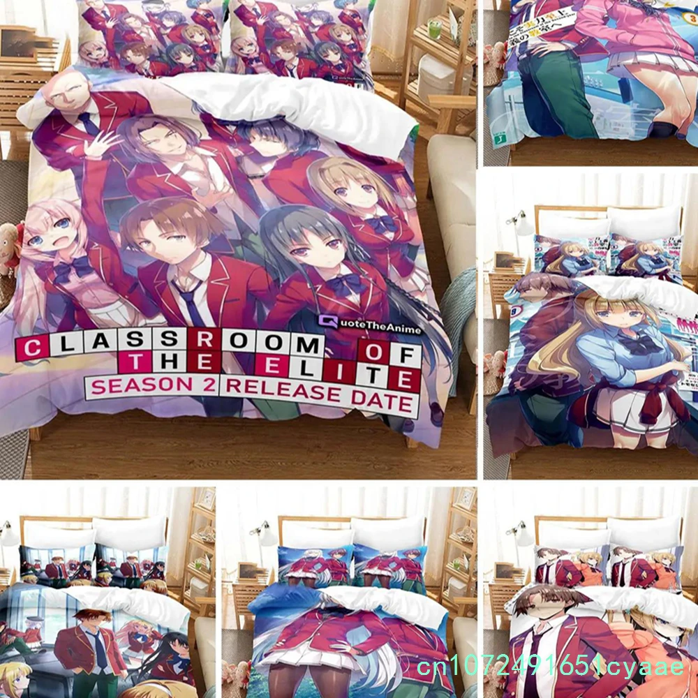 3D Printed Classroom Of The Elite Bedding Set Anime Duvet Cover Double Twin Full Queen King Adult Kids Bedclothes Quilt Cover