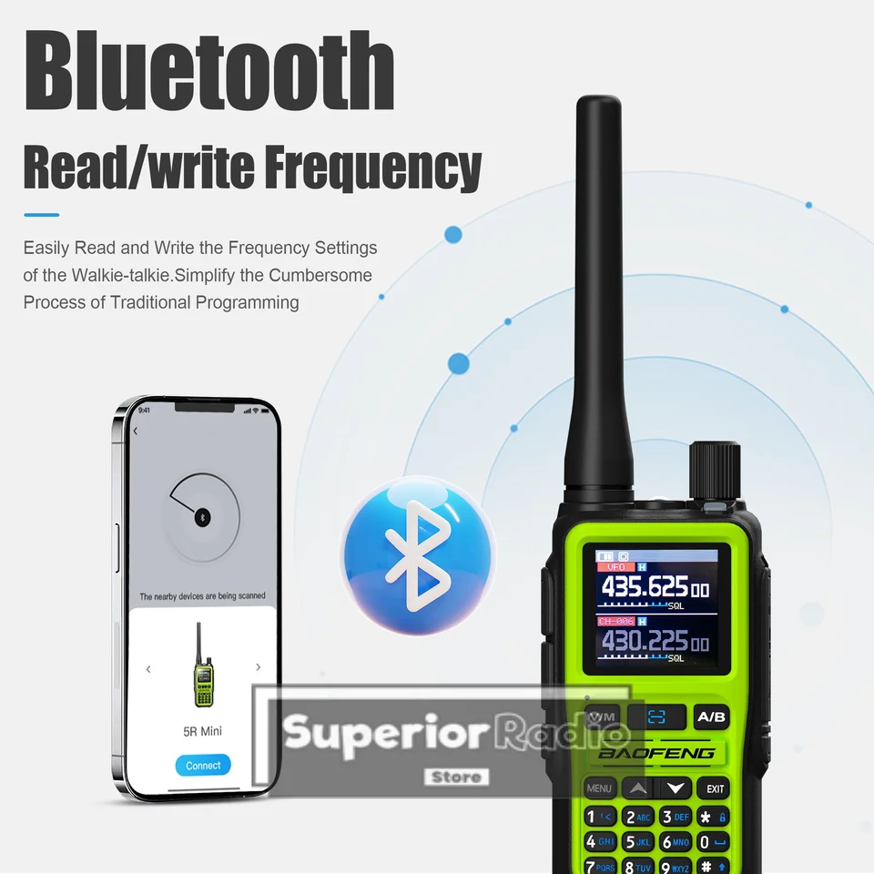 UV-5R ミニ Baofeng トランシーバー Bluetooth グリーン USB-C